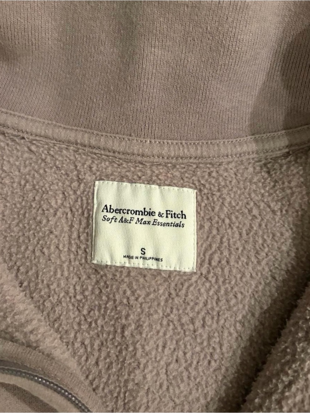 Abercrombie & Fitch Women's Half-Zip Pullover Sweatshirt - Taupe. Sz. S - Picture 4 of 6